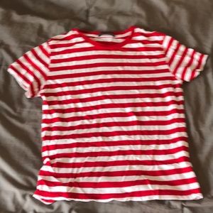 Brandy Melville red and white striped shirt
